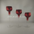 Red glass candle holder